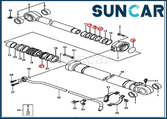 4485614 Hydraulic Repair Seal Kit Deere Parts 230CLC For Bucket  Cylinder Components