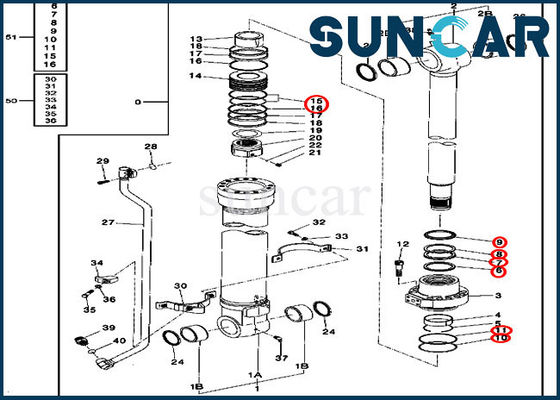 4627361 Excavator Bucket Cylinder Sealing Kit 2554 230CLC John Deere Oil Seal Kits