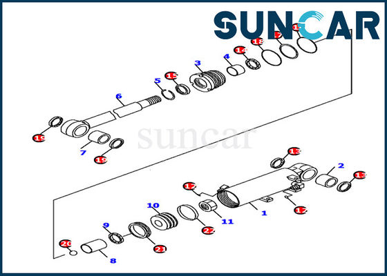 707-98-12790 bladcilinder die graafwerktuig pc16r-3 verzegelen van Kit Cylinder Service Kit For KOMATSU