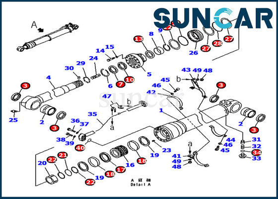 707-98-48610 van het Graafwerktuigseal kits arm van KOMATSU van de de Cilinderreparatie de Verbinding Kit For PC180 PC200 PC210