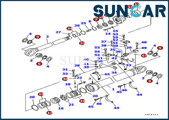 Van de het Wapencilinder van graafwerktuigParts 707-99-85310 de Reparatie Kit Sealing Kit For KOMATSU pc1800-6
