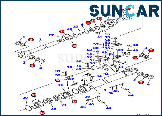 707-99-85340 wapencilinder die Model pc1800-6 verzegelen van Kit Excavator Service Kits For KOMATSU