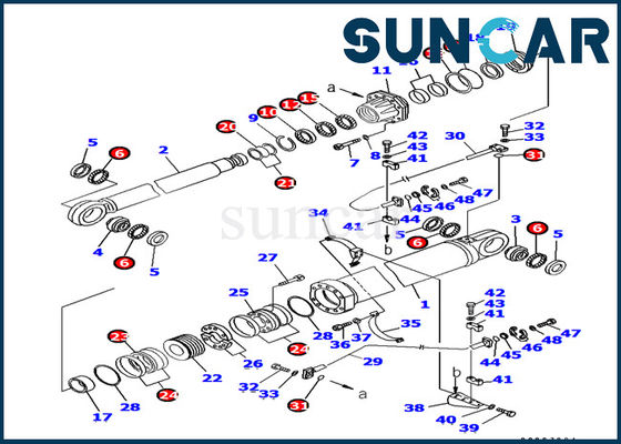 Van de Graafwerktuig 707-99-87730 Boom van KOMATSU Hydraulische de Cilinderverbinding Kit Sealing Kits Fits pc1800-6