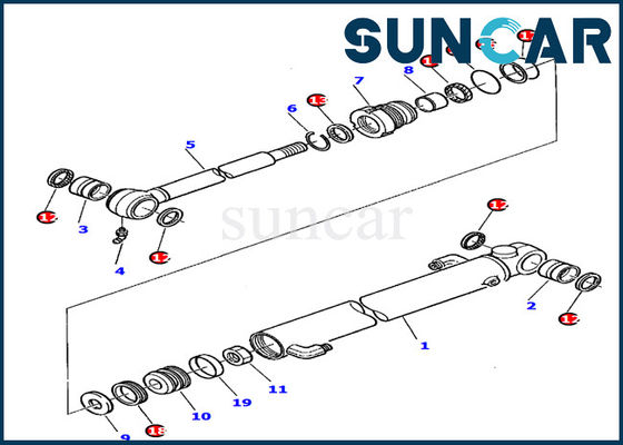 878000390 KOMATSU van de Verbindingskit excavator sealing kit fits van de Emmercilinder graafwerktuig pc20-7