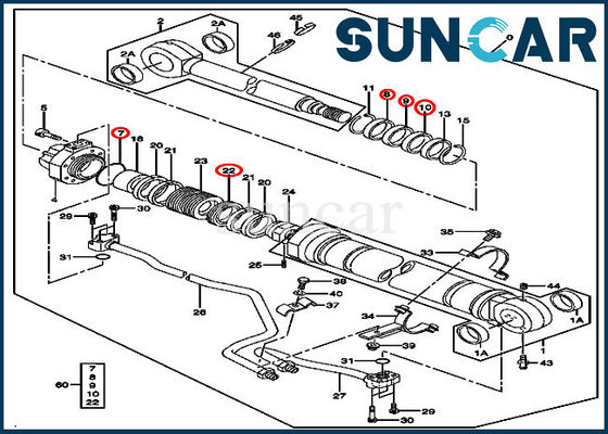 4485615 Boom Seal Repair Kits Fits 270C LC John Deere Excavator LH/RH Cylinder