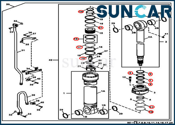 Van de de Vervangingsverbinding van de wapencilinder 4S00930 Deere het Zware Materiaal van Kit Fits 350DLC 350GLC JOHN DEERE