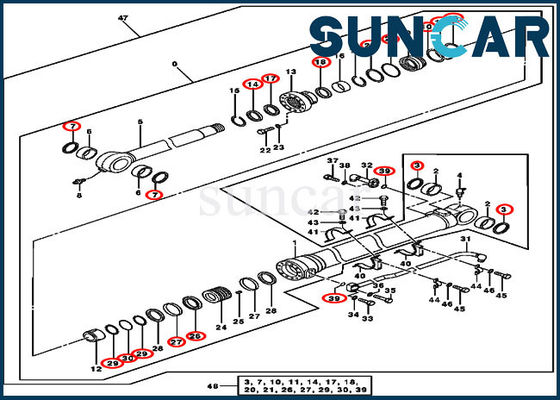 Uitrustingen 4640108 de Vervanging Kit For 370C 3554 John Deere van de emmerverbinding van de Cilinderverbinding
