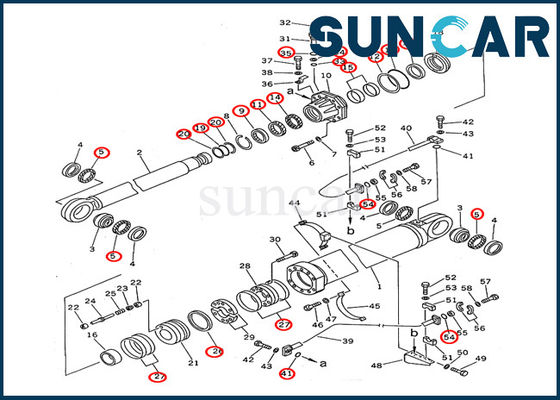 707-99-87660 van de het Graafwerktuig 2de Boom van KOMATSU van de de Cilinderverbinding Uitrusting pc1600-1 Hydraulische Cilinderbinnenstee gedeelten