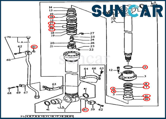4369892 van de de Reparatiedienst van de wapencilinder de Uitrustings490e JOHN DEEERE Graafwerktuig Seal Kits