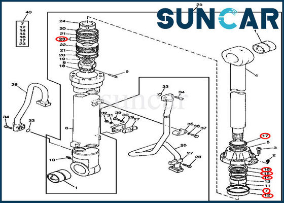 Van de de Uitrustingsat192076 Deere Vervanging van de 790 Boomverbinding de Dienst Kit Excavator Cylinder Repair Parts