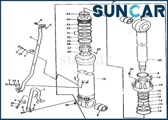 790 JOHN DEERE TH102827 Wapenverbinding Kit Hydraulic Cylinder Sealing Kit voor Graafwerktuig