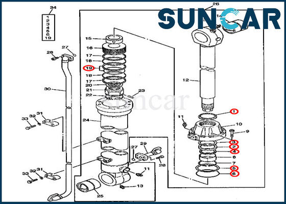 AT192096 graafwerktuig Bucket Service Kit Cylinder Repair Seal Kit voor 790 JOHN DEERE