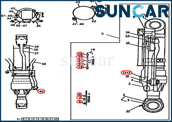Van de het Wapencilinder van graafwerktuighydraulic seals AT196478 de Verbinding Kit Fits John Deere 790D