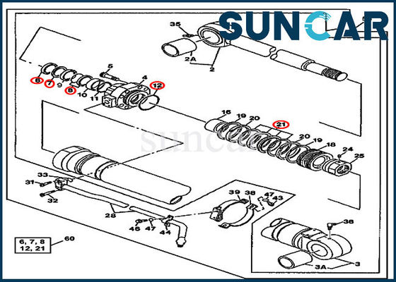AT196468 van de de Reparatieverbinding van de emmercilinder de Uitrusting 790ELC John Deere Mechanical Sealing Kit