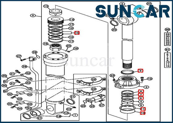 4653863 de Dienst Kit Cylinder Seal Kit Fits 850DLC 870GLC Deere van de emmervervanging