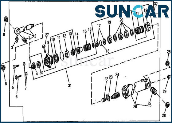 RE21196 hydraulische Cilinder Kit Bucket Service Kit Fits 990 John Deere Equipment Parts