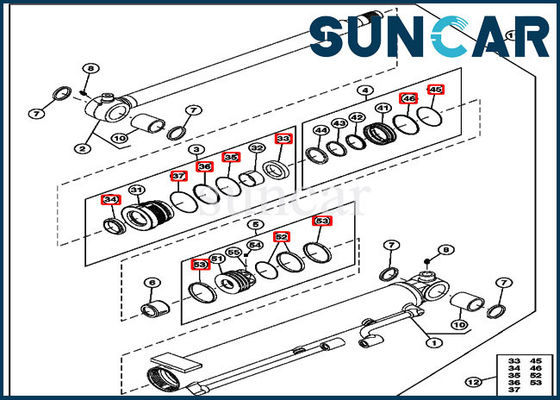 4634034 van de de Verbindingsreparatie van de boomcilinder het Graafwerktuig Service Kits van Kit Deere 35D 27D