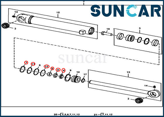 Hydraulische van de de Emmerklem van de Cilinderuitrusting AH158827 de Cilinderverbinding Kit Fits 35D 17D JOHN DEERE