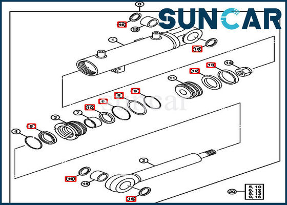 4632462 van de Verbindingskit deere 75C 85G van de bladcilinder het Graafwerktuig Replacement Service Kits