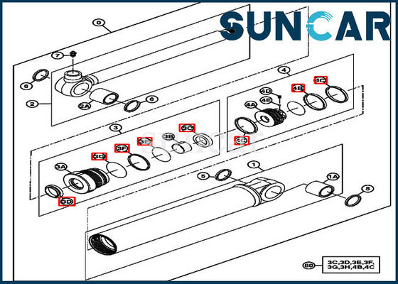 4667619 John Deere Swing Cylinder Repair-de Uitrustingen17d Graafwerktuig Hydraulic Service Kit van de Olieverbinding