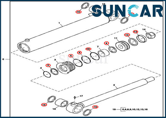 FYD00003973 van de Verbindingsuitrustingen van de boomschommeling de Pasvormen60d Deere Graafwerktuig Seal Replacement Kit