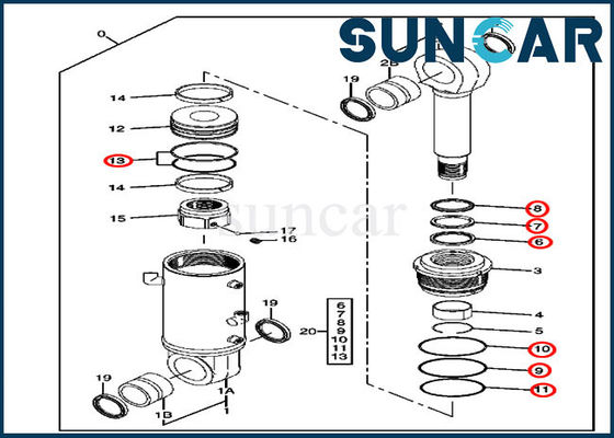 De Verbinding Kit Fits 80C John Deere Hydraulic Repair Kits van de 4465736 Bladcilinder