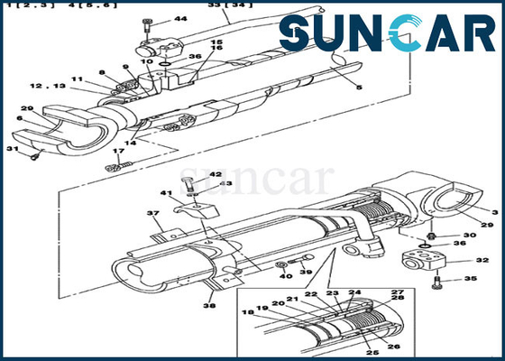 LZ00453 de Uitrustingscomputer-aided software engineering CX135SR van de boomcilinder de Verzegelende Hydraulische Uitrustingen van de Reparatieverbinding