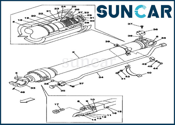 Van de het Wapencilinder van Seal Kits LZ00452 van het kruippakjegraafwerktuig van de Vervangingskit fits het COMPUTER-AIDED SOFTWARE ENGINEERING CX160