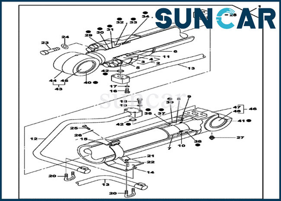Het COMPUTER-AIDED SOFTWARE ENGINEERING LZ006970 van CX700B CX700 Boomverbouwing Kit Hydraulic Cylinder Seal Kit