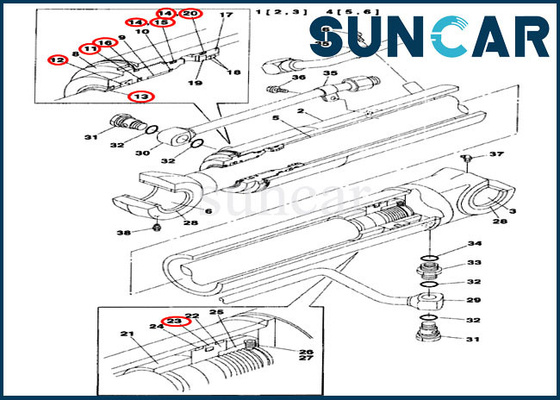 Van de het Gevallz00470 de Standaardboom van CX75SR CX80 Delen van de Verbindingskit for cylinder assy replacement