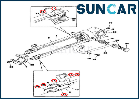 LZ00472 het geval compenseerde Boomreparatie Kit Swing Cylinder Service Kit voor CX75SR-Kruippakjegraafwerktuig