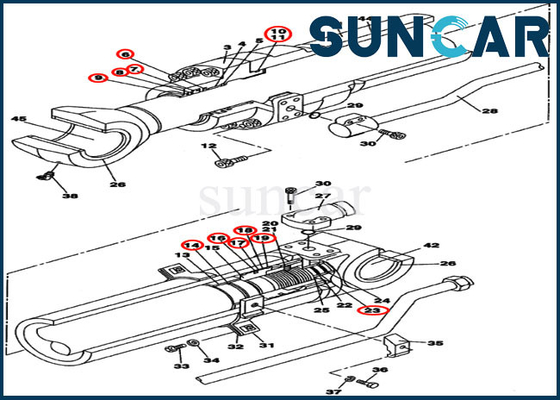 LZ008180 wapendipper het Geval CX160C CX160B van Kit Hydraulic Repair Kits Fits van de Cilinderverbinding