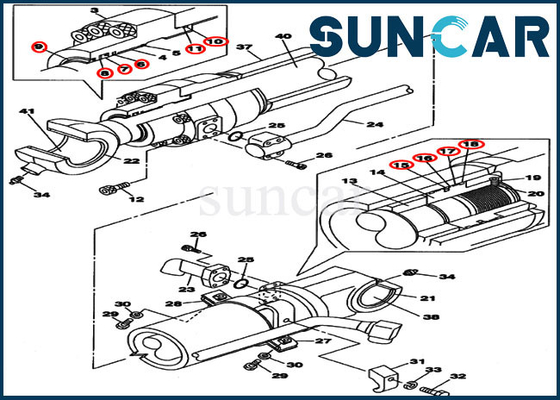 LZ008490 het Graafwerktuig van het het Gevalkruippakje van Kit Cylinder Seal Kit For CX290B CX300C van de emmerreparatie