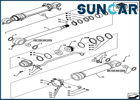 Het COMPUTER-AIDED SOFTWARE ENGINEERING LZ011070 van CX300D LC Hydraulische Cilinderverbouwing Kit Excavator Bucket Service Kit