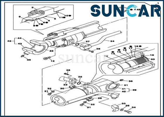 LZ010710 hydraulische het COMPUTER-AIDED SOFTWARE ENGINEERING van Kit Fits Models CX130C CX130D van de Reparatieverbinding Emmercilinder