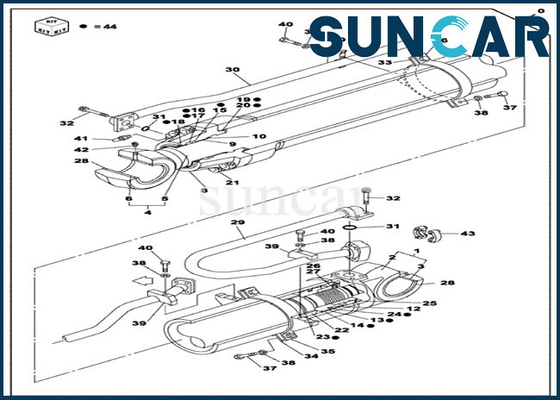 CX470C COMPUTER-AIDED SOFTWARE ENGINEERING OEM Delen LZ010160 Dipper de Verbinding Kit Hydraulic Rebuild Kits van de Cilinderreparatie
