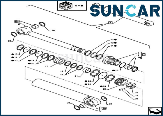 LZ012020 de cilinderdienst Kit Boom Repair Seal Kit past het COMPUTER-AIDED SOFTWARE ENGINEERING van Modellencx80c CX75C SR