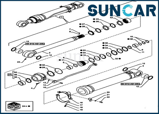 LZ013720 het COMPUTER-AIDED SOFTWARE ENGINEERING van de Verbindingskit mechanical oil seal fits CX300D LC van de wapencilinder Zwaar Materiaal