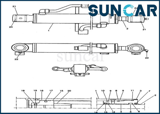 PE01V00001R100 van de de Verbindingsuitrusting CX14 van de boomcilinder het Gevalgraafwerktuig Hydraulic Replacement Kits