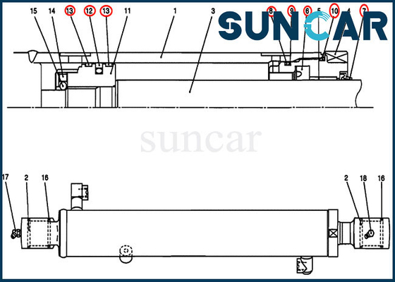 PV01V00045R300 van de het Bladverbinding van de emmerbulldozer de Uitrusting van de de Cilinderdienst van Kit For Case CX27B CX17B