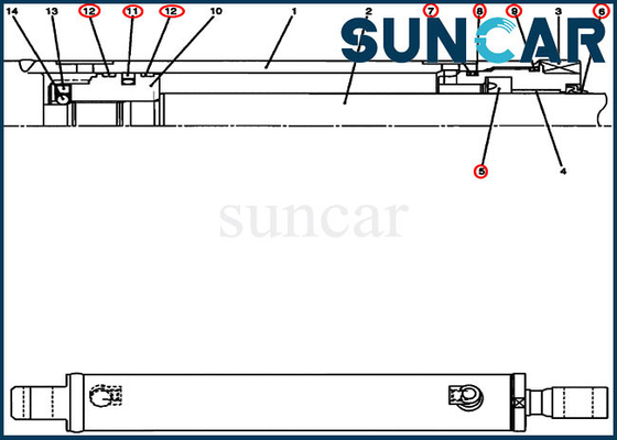 PU01V00030R100 van de Reparatieuitrustingen van de kruippakjecilinder het COMPUTER-AIDED SOFTWARE ENGINEERING CX17B de Uitrusting van Graafwerktuighydraulic oil seal