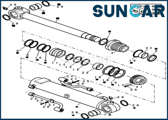 CX27B Mini Crawler Excavator 72280471 de Cilindervervanging Kit Hydraulic Oil Seal Kit van het Boomwapen