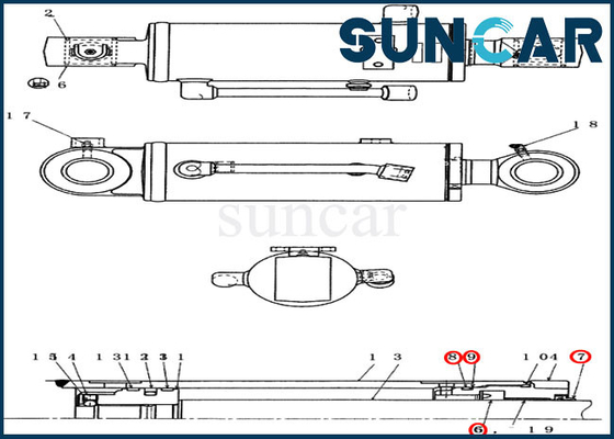 PX01V00043R300 van de de Verbindingsreparatie van de bulldozercilinder het COMPUTER-AIDED SOFTWARE ENGINEERING CX36B CX31B van Kit Fits Graafwerktuig Sealing Kit