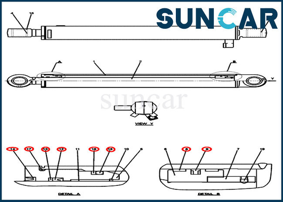 PH01V00034R300 het COMPUTER-AIDED SOFTWARE ENGINEERING van het het Kruippakjegraafwerktuig CX50B van Kit Cylinder Seal Kit Fits van de emmerreparatie Modellen