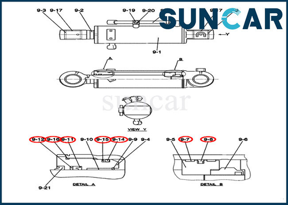 PY01V00040R400 van de Verbindingskit case model CX50B van de bulldozerreparatie van de de Cilindervervanging Hydraulische de Dienstuitrusting