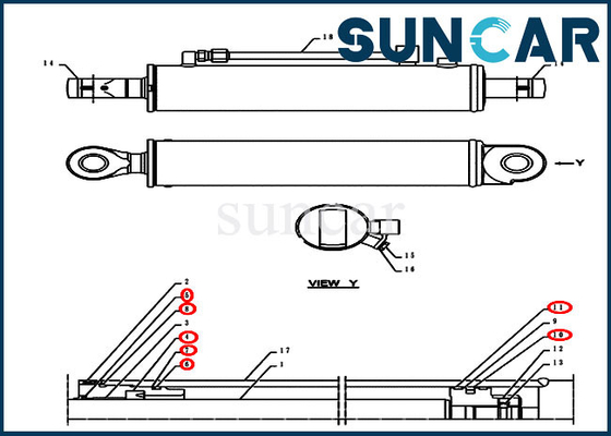 PH01V00006R100 van de Verbindingskit dozer service kit fits CX55BMSR CX55B van de hoekcilinder het Gevalmodellen