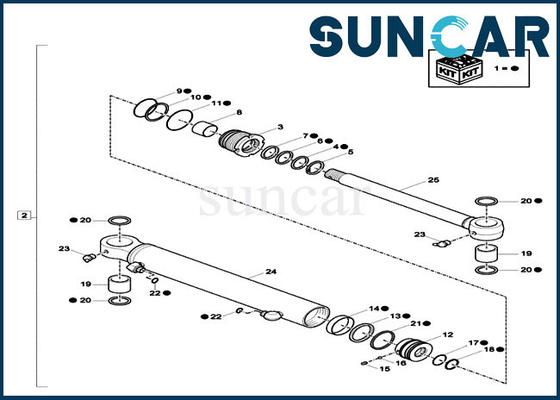 Xkcc-01540 XKCC01540 Verbinding Kit For Case CX17C Mini Crawler Excavator van de Landingsgestel de Hydraulische Cilinder