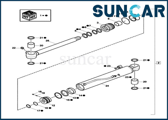 CX17C graafwerktuig Parts xkcc-01532 XKCC01532-van de de Schommelingscilinder van de Gevalboom de Verbinding Kit Service Kits