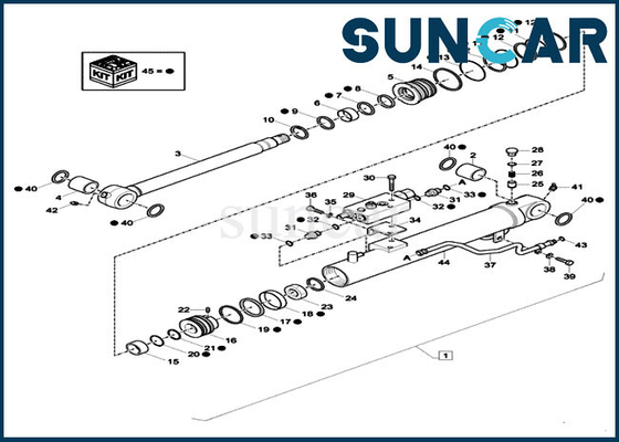 Graafwerktuig Repair Seal Kit xkcd-03427 XKCD03427-Dipper van de Uitrustingenpasvormen van de Cilindervervanging het Geval CX26C