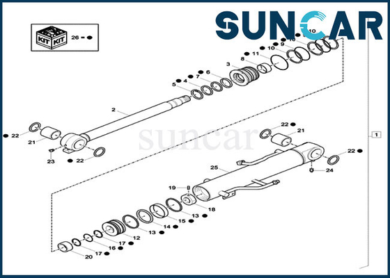 Xkcc-01437 XKCC01437 de Boomverbinding Kit Cylinder Seal Repair Kit past Gevalcx33c CX37C Graafwerktuig